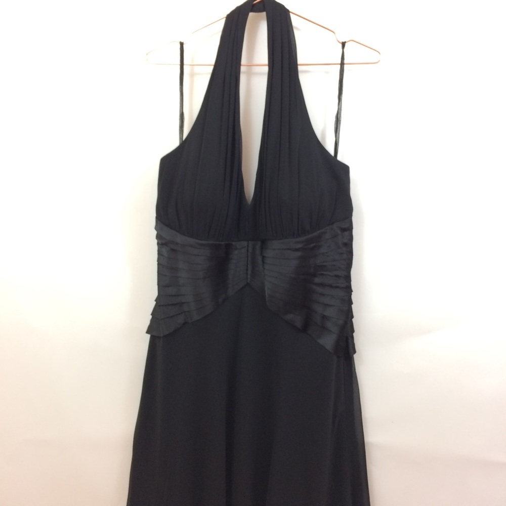 S.L. Fashions black halter elegant dress, Sz 16